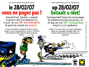 Sticker "Op 28/02/07 betaalt u niet!/Le 28/02/07 vous ne payez pas!"